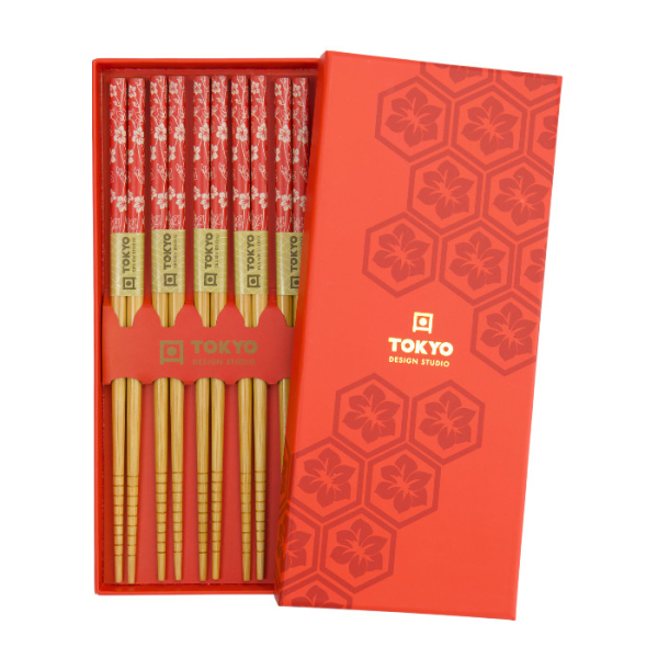 Chopstick Set,5 Black Stripe DJ at g-HoReCa