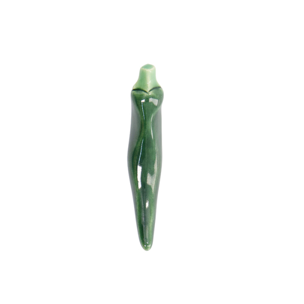 TDS, Kawaii Chopstick Rest, Green Pepper, 6.2x1.7x2.9cm, Item No. 33665