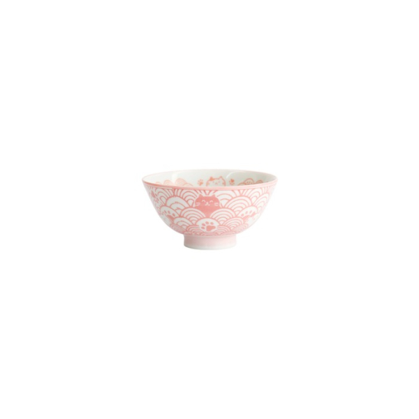 Rice Bowl Kawaii Anime Cat Pink, Porcelain, Ø 11.3 × 5.8 cm, Item No. 33766
