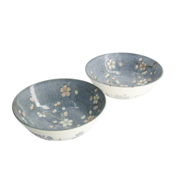 TDS, Ramen Bowl Giftset, Fujisakura, 6-piece set, Grey, Ø 21x7.8cm 1000ml, Item No. 33784