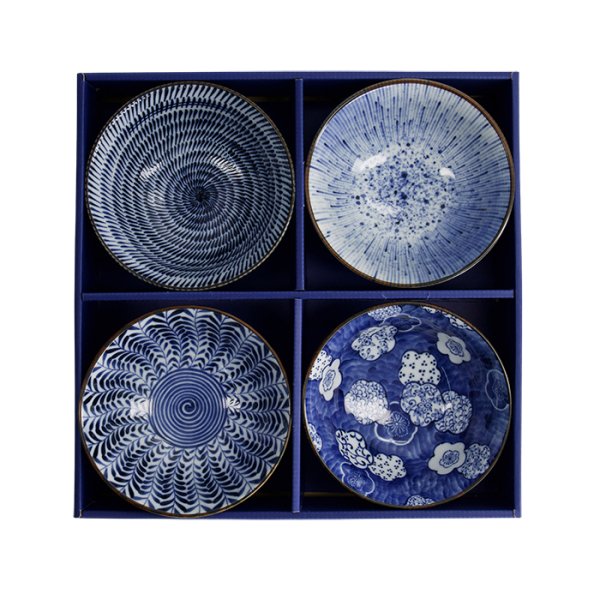 TDS, Tayo Schale Geschenkset, 4-tlg., Mixed Bowls, Blau/Weiß, Ø 15x7cm 550ml , Art.-Nr. 33792