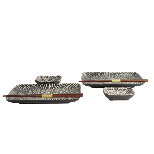 TDS, Sushi Set, Brown Tokusa, Geschenkset, 6-tlg. mit Essstäbchen, Art.-Nr. 33847