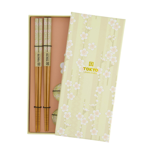 Red & Blue Flower Chopstick Set at g-HoReCa