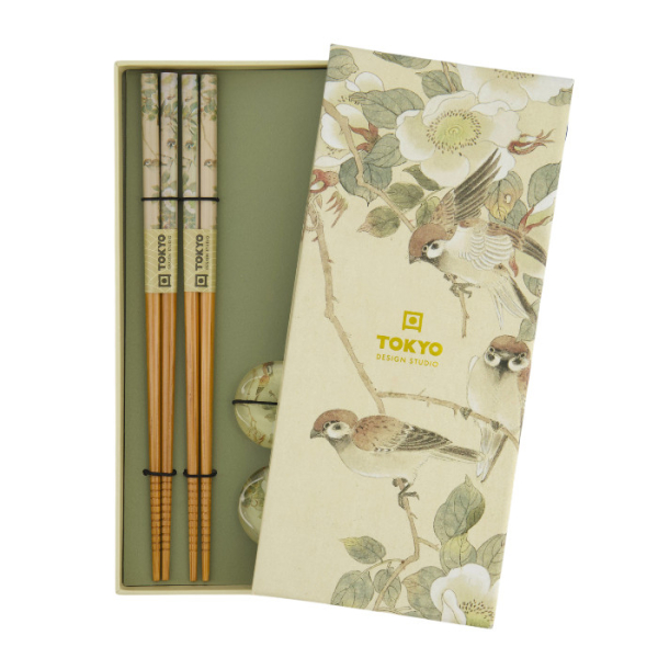 Red & Blue Flower Chopstick Set at g-HoReCa