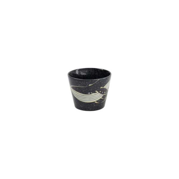 Soba Cup Kawaii Black Whale Black, Porcelain, Ø 8.6 × 6.9 cm, 210 ml, Item No. 33945
