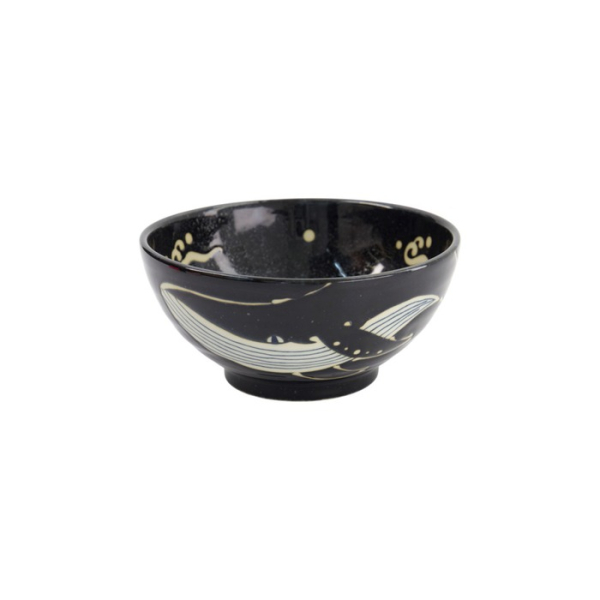 Ramen Bowl Kawaii Black Whale, Porcelain, Ø 18.7 × 8.8 cm, 1.25 l, Item No. 33948