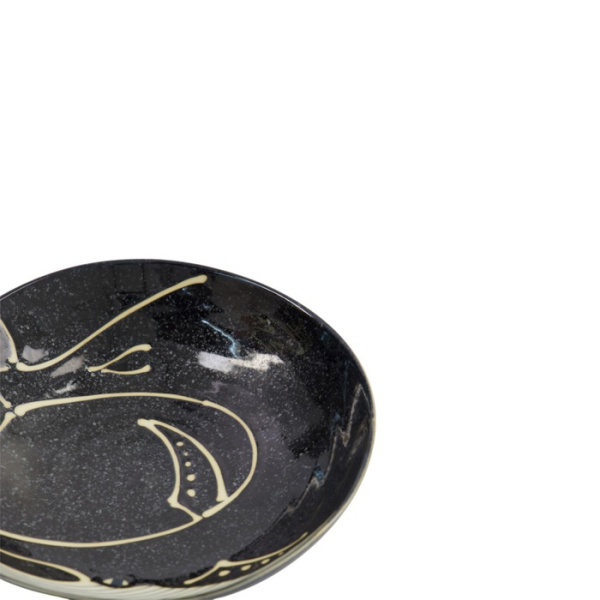 Pasta Plate Kawaii Black Whale, Porcelain, Ø 20.8 × 5.2 cm, 650 ml, Item No. 33950