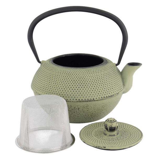TDS, WY Cast Iron Teapot, Arare, Green/Grey, 1.2 L, Item No. 34032