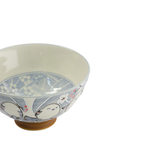 TDS, Rice Bowl, Kawaii Bird Grey, Ø 11.5x6.2cm 300ml, Item No. 34034