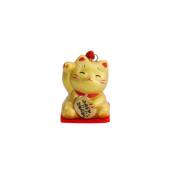TDS, Lucky Cat, Decoration, Gold, 3.5 cm - Item No. 34125