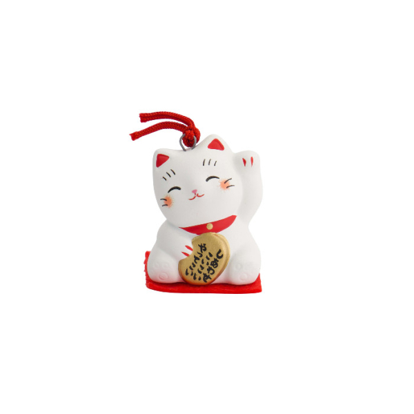 TDS, Lucky Cat, Decoration, White, 3.5 cm - Item No. 34126