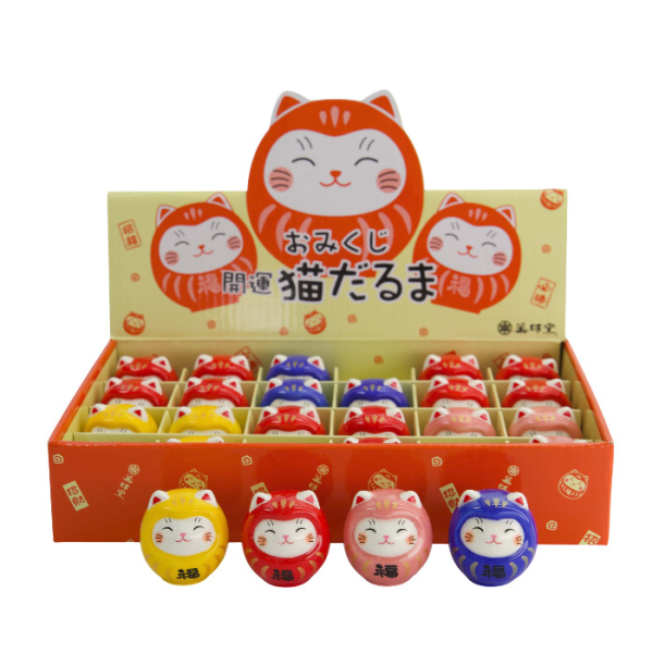 TDS, Lucky Cat, Decoration, Blue, 4 cm - Item No. 34132