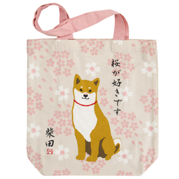 TDS, Kawaii Tote Bag, Pink Shiba, 39 x 38 cm, Item No. 34164