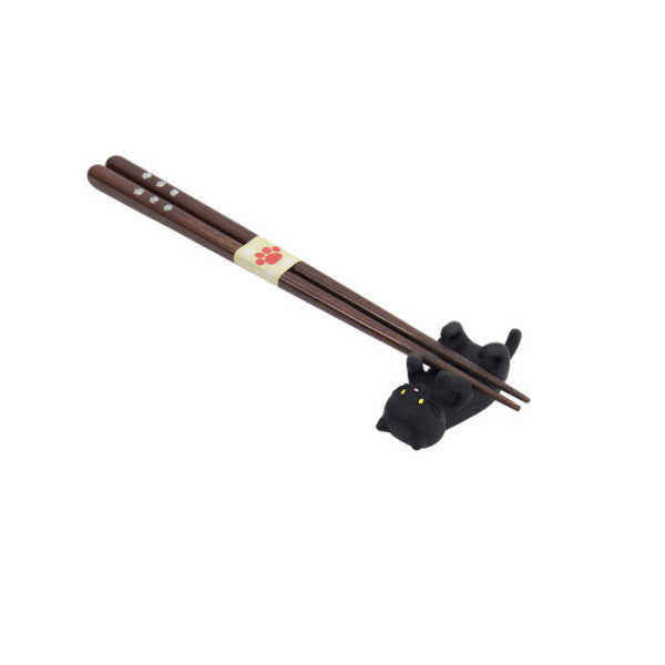 TDS, Chopsticks including Rest, Giftset, Cat, Black - Item No. 34175