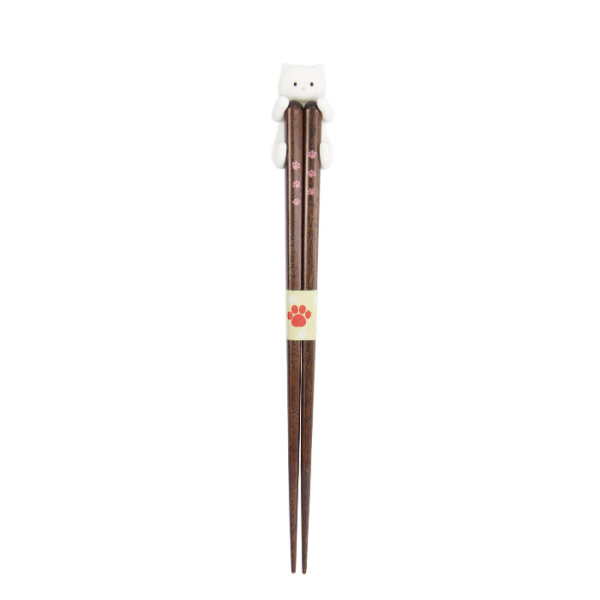 TDS, Chopsticks including Rest, Giftset, Cat, White - Item No. 34177