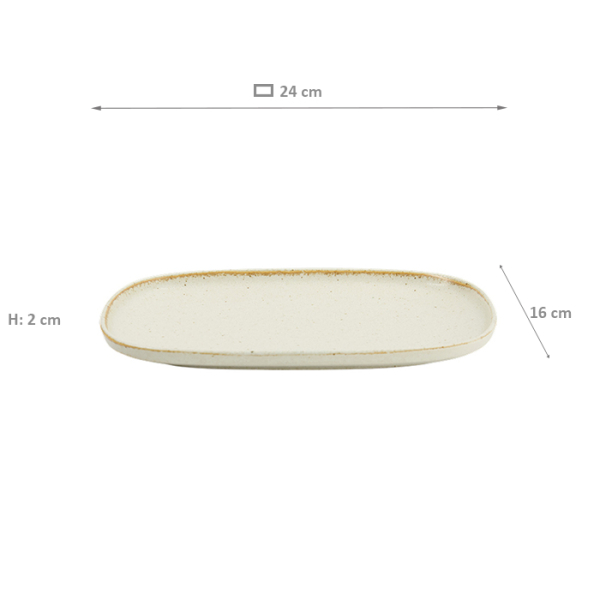 TDS, Ovaler Teller, Umizuna Beige, 24x16x11cm, Art Nr. 34288
