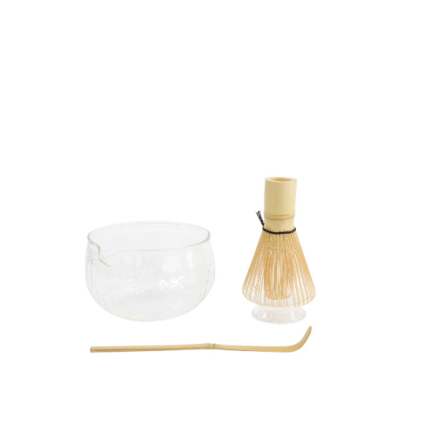 TDS, Matcha Schale Geschenkset, Glass, 4-tlg., 12,5x7,5cm, Glass, Art.-Nr. 37203