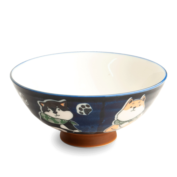EDO Japan, Bowl Cat and Dog, Blue, Ø 14 x 6.5 cm, Item No. 6041266