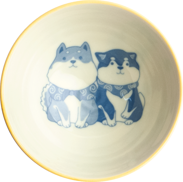 EDO Japan, Bowl, Cat and Dog, Beige, Ø 14 x 6.5 cm, Item No. 6041267