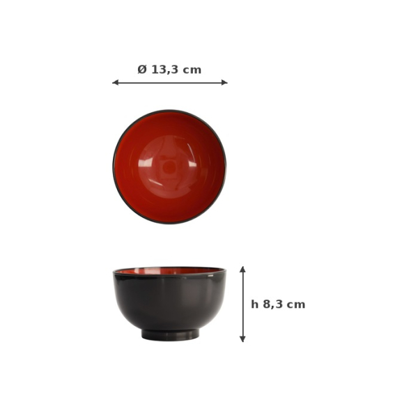 Bowl ABS Lacquerware, ABS Plastic, Ø 13.3 × 8.3 cm, Item No. 4160