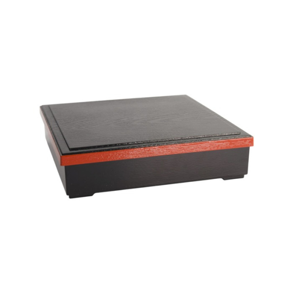 Bento Box Red/Black, ABS Lacquerware, 25.5 × 25.5 cm, Item No. 4193
