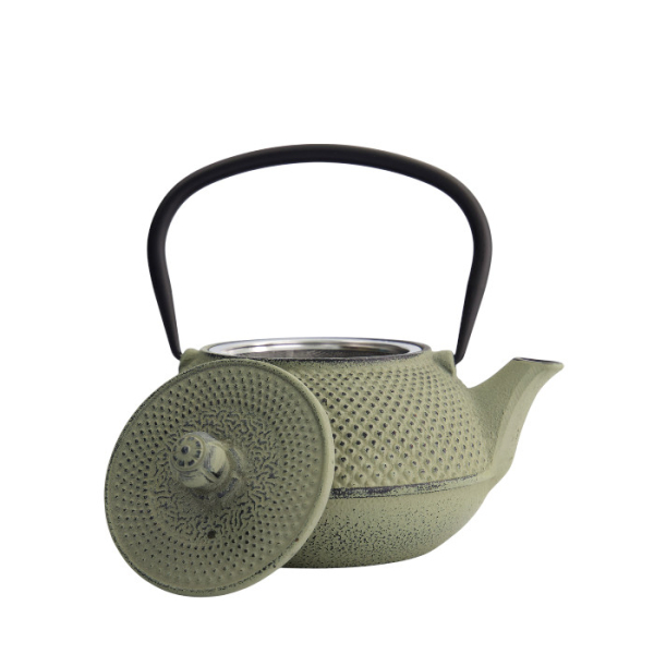 WY Teapot Arare Green/Grey, Cast Iron, 17.5 × 15 × 10 cm, 800 ml, Item No. 4246