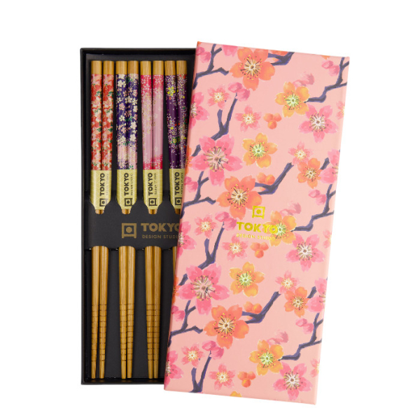Sakura Patterns 5 Paar Essstäbchen bei g-HoReCa