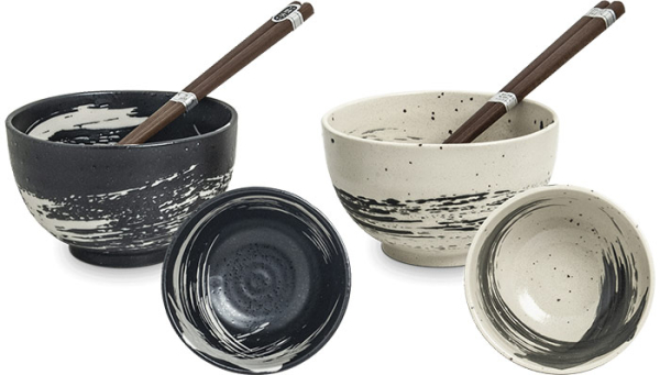 Dinner set Black and white Ø 13 cm | H8 cm EDO Japan at g-HoReCa (picture 2 of 2)
