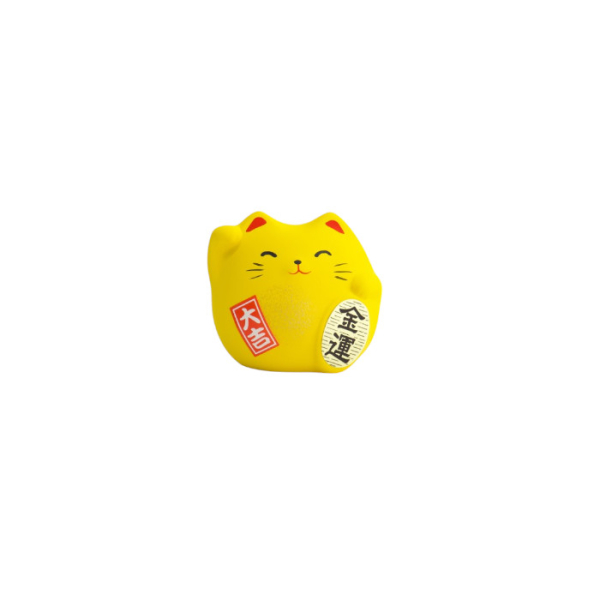 TDS, Glückskatze / Lucky Cat, Dekoration, Gelb, 5.5 cm - Art Nr. 6120
