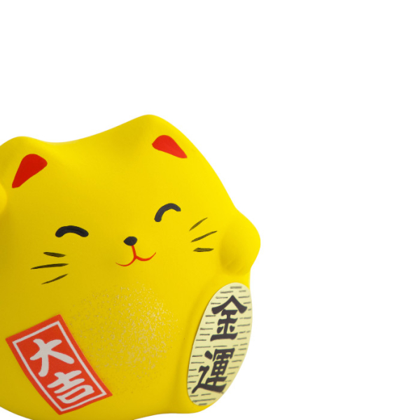 TDS, Glückskatze / Lucky Cat, Dekoration, Gelb, 5.5 cm - Art Nr. 6120