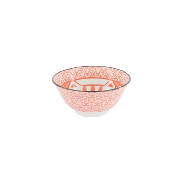 Tayo-Schale Kawaii Lucky Cat Neko Seikaiha-Neko Red, Porzellan, Ø 15 × 7 cm, 550 ml, Art.-Nr. 617669