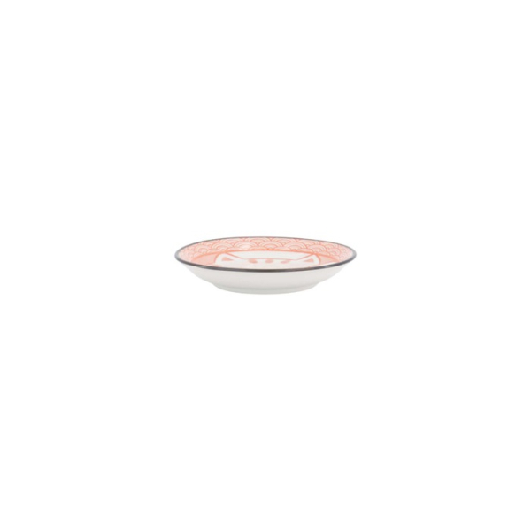 Sauce Bowl Kawaii Lucky Cat Neko Seikaiha-Neko Red, Porcelain, Ø 12 × 2 cm, Item No. 617713