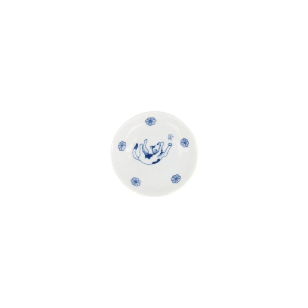 Sauce Bowl Kawaii Hananeko Cat Blue, Porcelain, Ø 9.8 × 2.5 cm, Item No. 618031