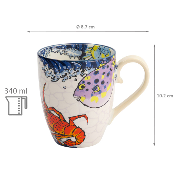 TDS, Tasse, Kawaii Seafood Tasse im Geschenkbox, Ø 8,7x10,2cm 340ml, Art Nr.618161