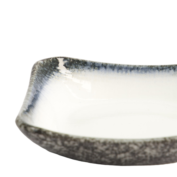 Square Plate Tajimi Blue/Grey/White, Stoneware, 14 × 14 × 3.5 cm, Item No. 7455