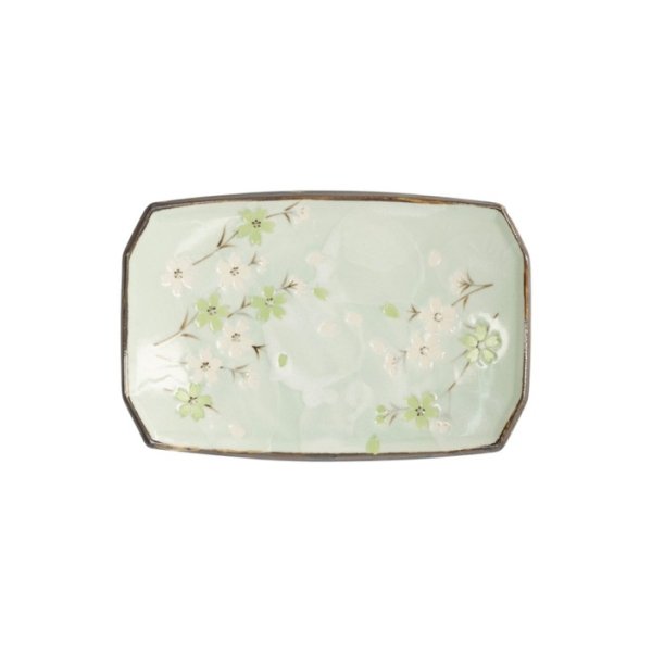 Sushi-Platte Green Cosmos, Steinzeug, 22 × 15 × 2,5 cm, Art.-Nr. 7805