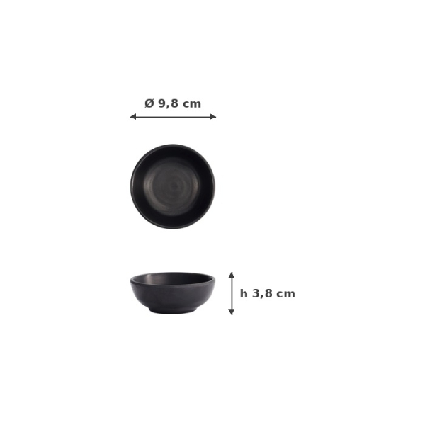 Sauce Bowl Black, Melamine, Ø 9.8 × 3.8 cm, 150 ml, Item No. 8020
