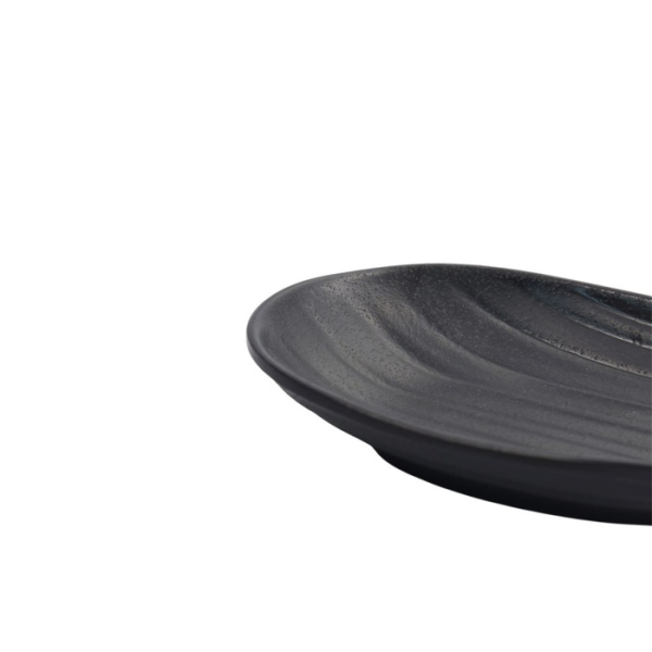 Rechteckiger Teller Zen Schwarz, Melamin, 18,4 × 11,4 × 2,8 cm, Art.-Nr. 8021