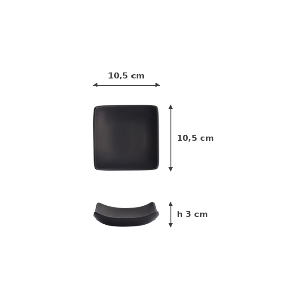 Sauce Bowl Black, Melamine, 10.5 × 3 cm, Item No. 8027