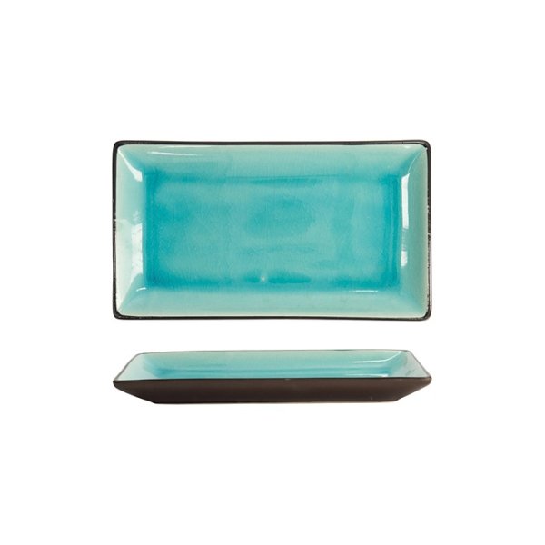 Tokyo Design Studio Sushi Plate Glassy Turquoise, 21.5 × 12.7 cm