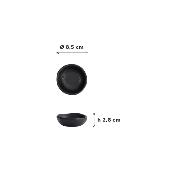 Sauce Bowl Black, Melamine, Ø 8.5 × 2.8 cm, 90 ml, Item No. 8563
