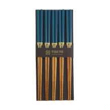 Bamboo Petrol 5 Paar Essstäbchen bei g-HoReCa