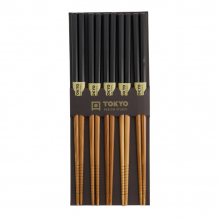 TDS, Chopstick Set, Bamboo Black, 5 pair, Item No. 14461