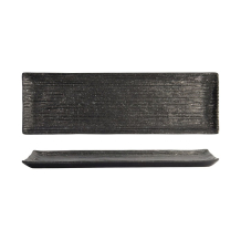 Tokyo Design Studio Serving Plate Mino Craft Black, Porcelain, 33.2 × 10.5 cm