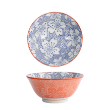 TDS, Tayo Bowl, Mixed Bowls Sakura, Blue/Red, Ø 14.8x6.8cm 500ml - Item No. 15463