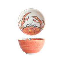 Tokyo Design Studio Rice Bowl Seafood Crab Red, Porcelain, Ø 15.8 × 8.1 cm, 950 ml