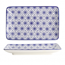 TDS, Sushi Plate, Nippon Blue, Stars, 21 x 13.5 cm - Item No. 15610