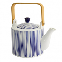 TDS, Teapot, Nippon Blue, Lines, Ø 14 x 21.5 cm 1.3 Ltr. - Item No. 15636