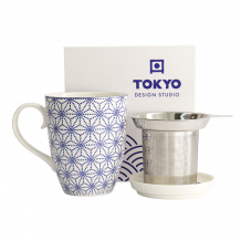TDS, Mug, Nippon Blue, Giftset, Incl. Strainer and Coaster, Ø8.5x10.2cm, 380 ml, Item No.: 15655