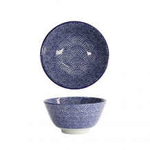 TDS, Rice Bowl, Nippon Blue, Dots, Ø 12 x 6.4 cm 300 ml - Item No. 16001